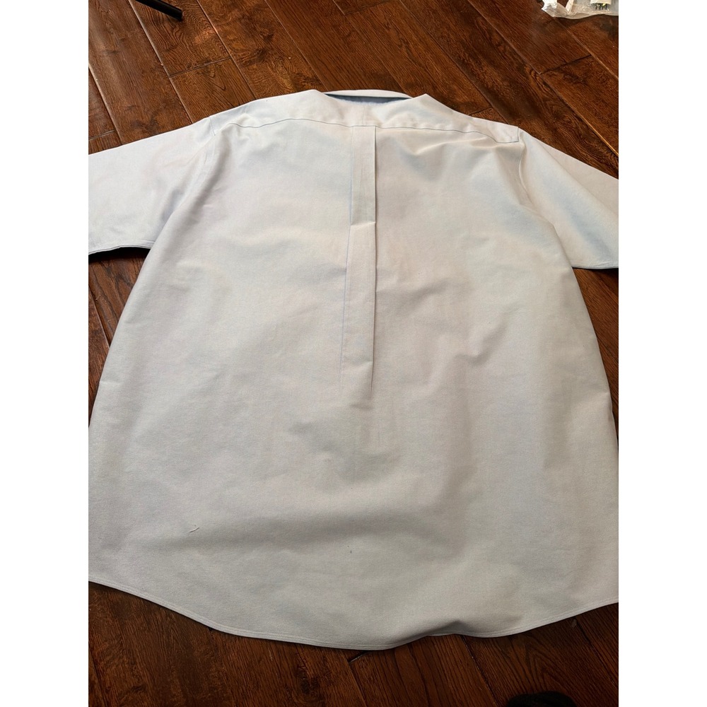 LL‎ Bean Mens Light Blue Wrinkle Resistant Oxford Shirt Short Sleeve 18 Reg - Picture 4 of 5
